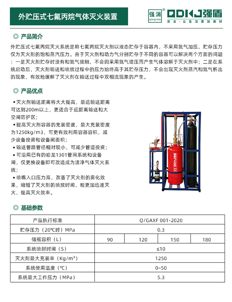 外贮压式七氟丙烷气体灭火装置